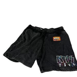 KISS Rare Band Shorts Men's Large Logo Black Rock - KISS Army Concert Merch NWT